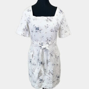 Club Monaco Square Neckline  Dainty Floral Mini Dress